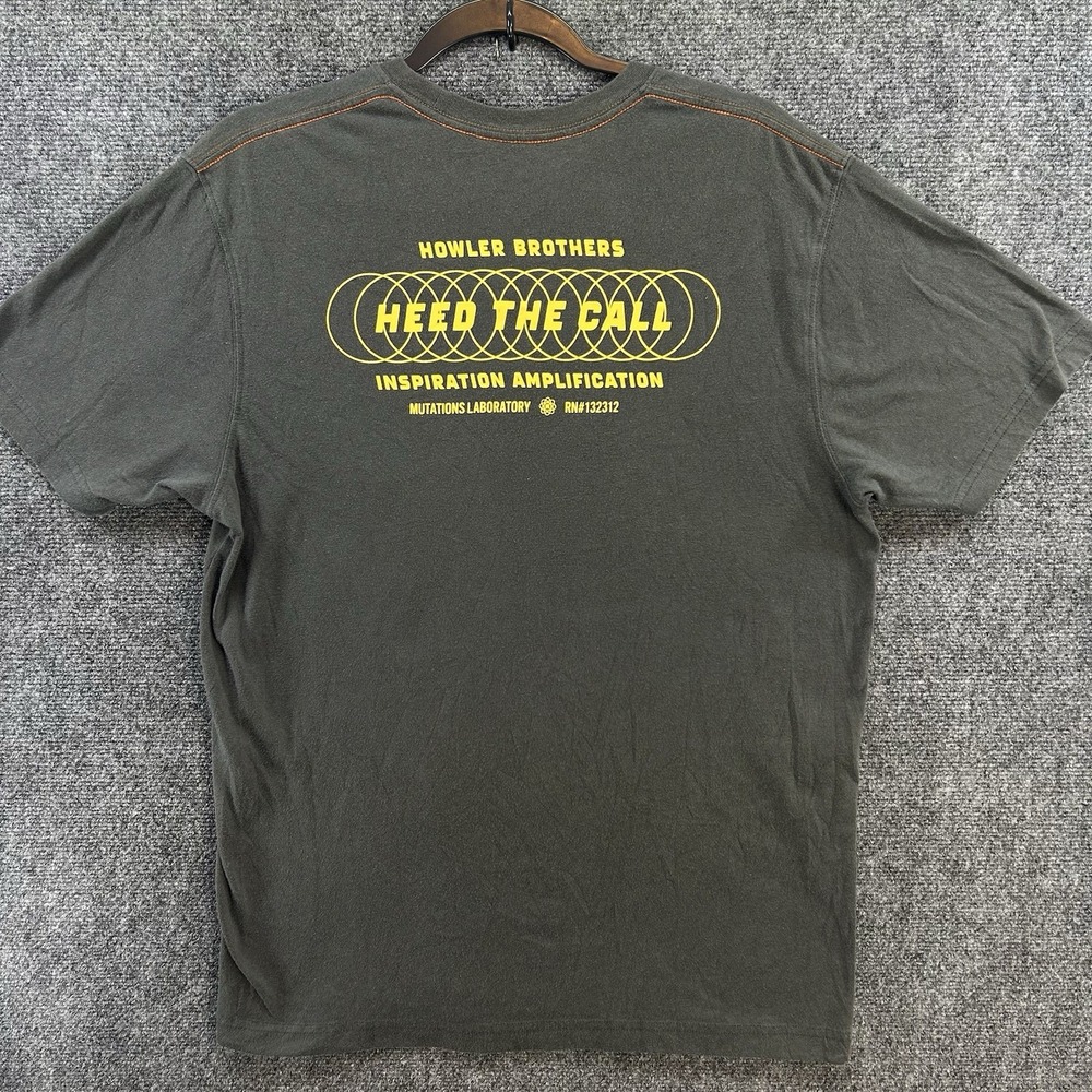 Howler Brothers Pocket T-Shirt Mens L Heed The Call Mutations Laboratory Gray